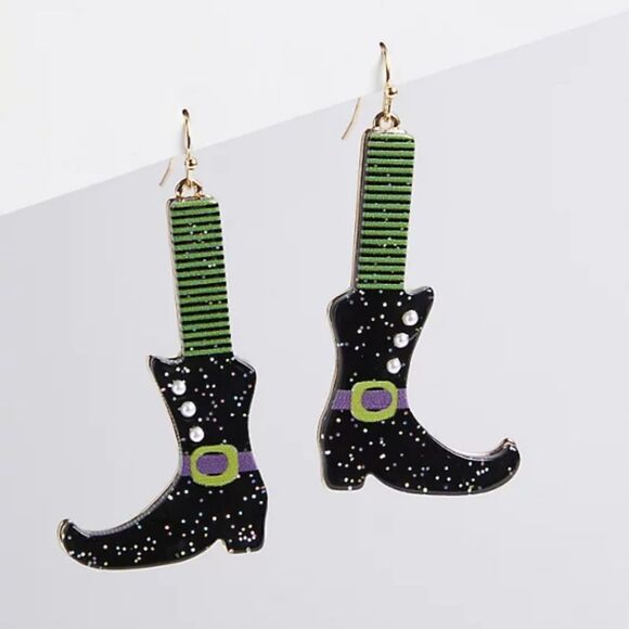 2 Torrid Halloween Earring Sets: Bedazzled Ghosts and Witch Boots - Picture 3 of 3